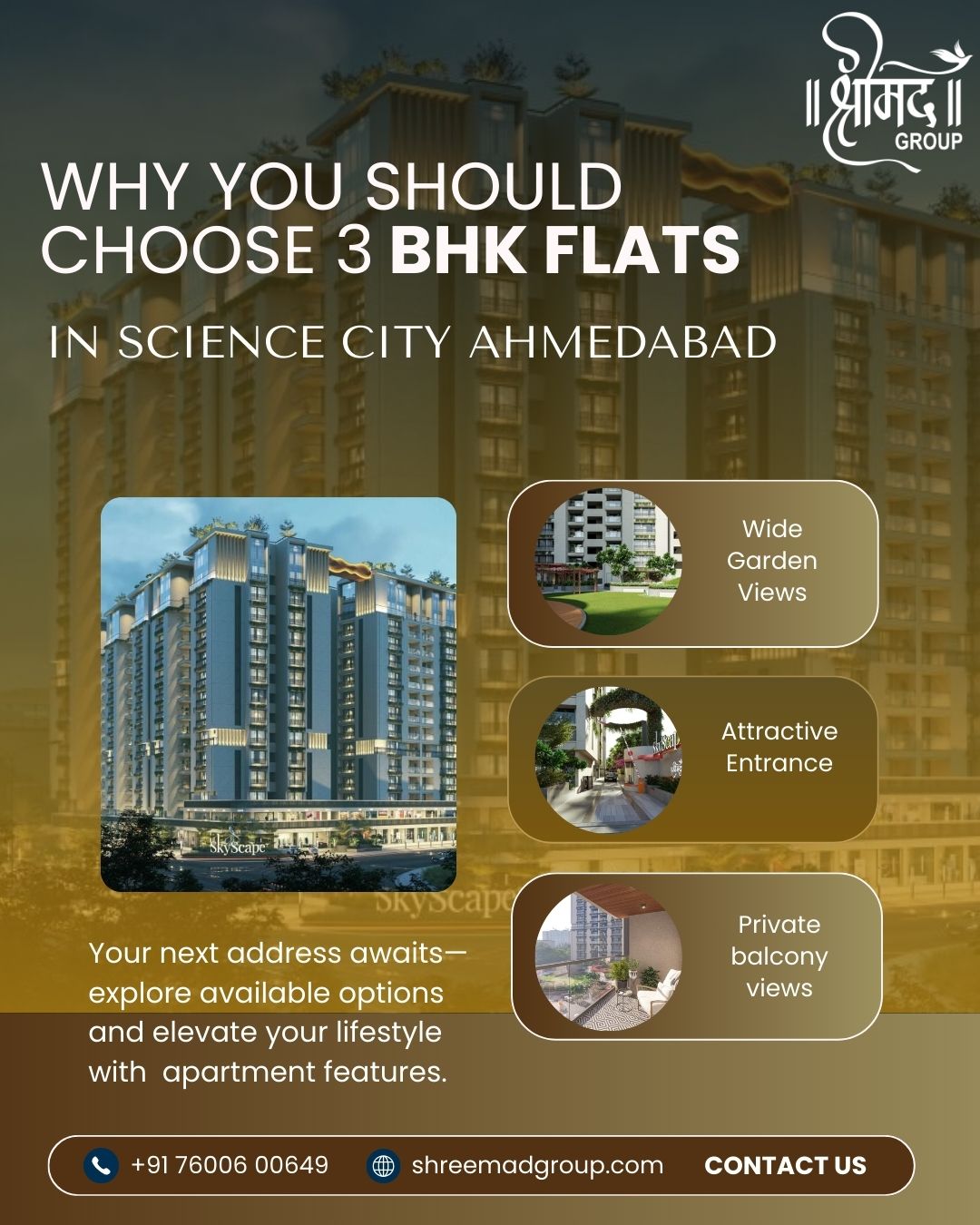 Why You Should Choose 3 BHK Flats in Science City Ahmedabad