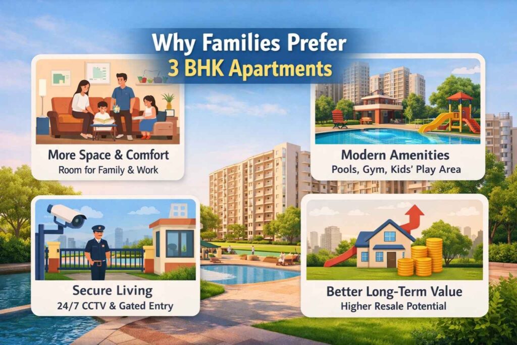 Why Families Prefer 3 BHK Apartments Over Smaller Homes - Shreemad Group