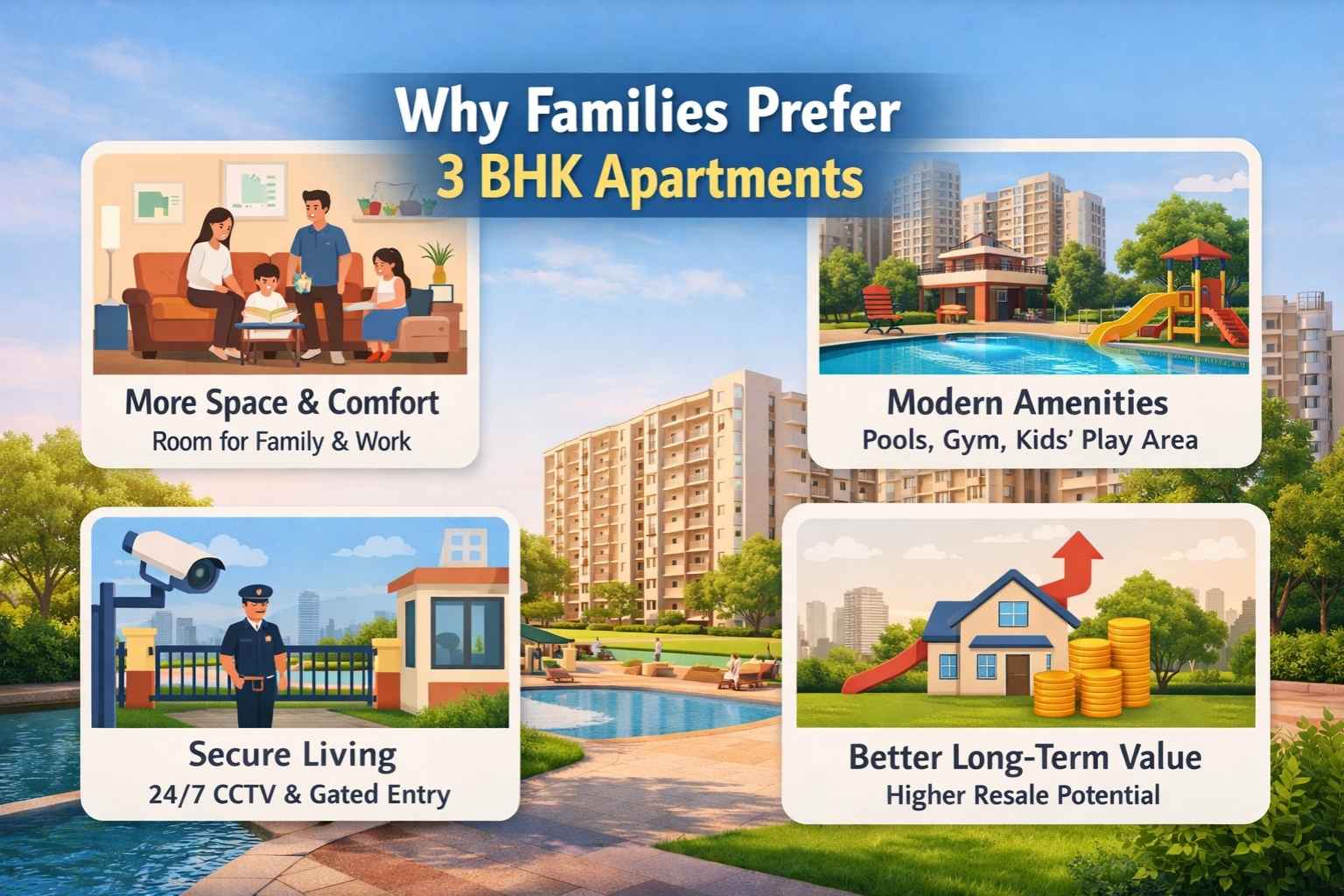 Why Families Prefer 3 BHK Apartments Over Smaller Homes - Shreemad Group