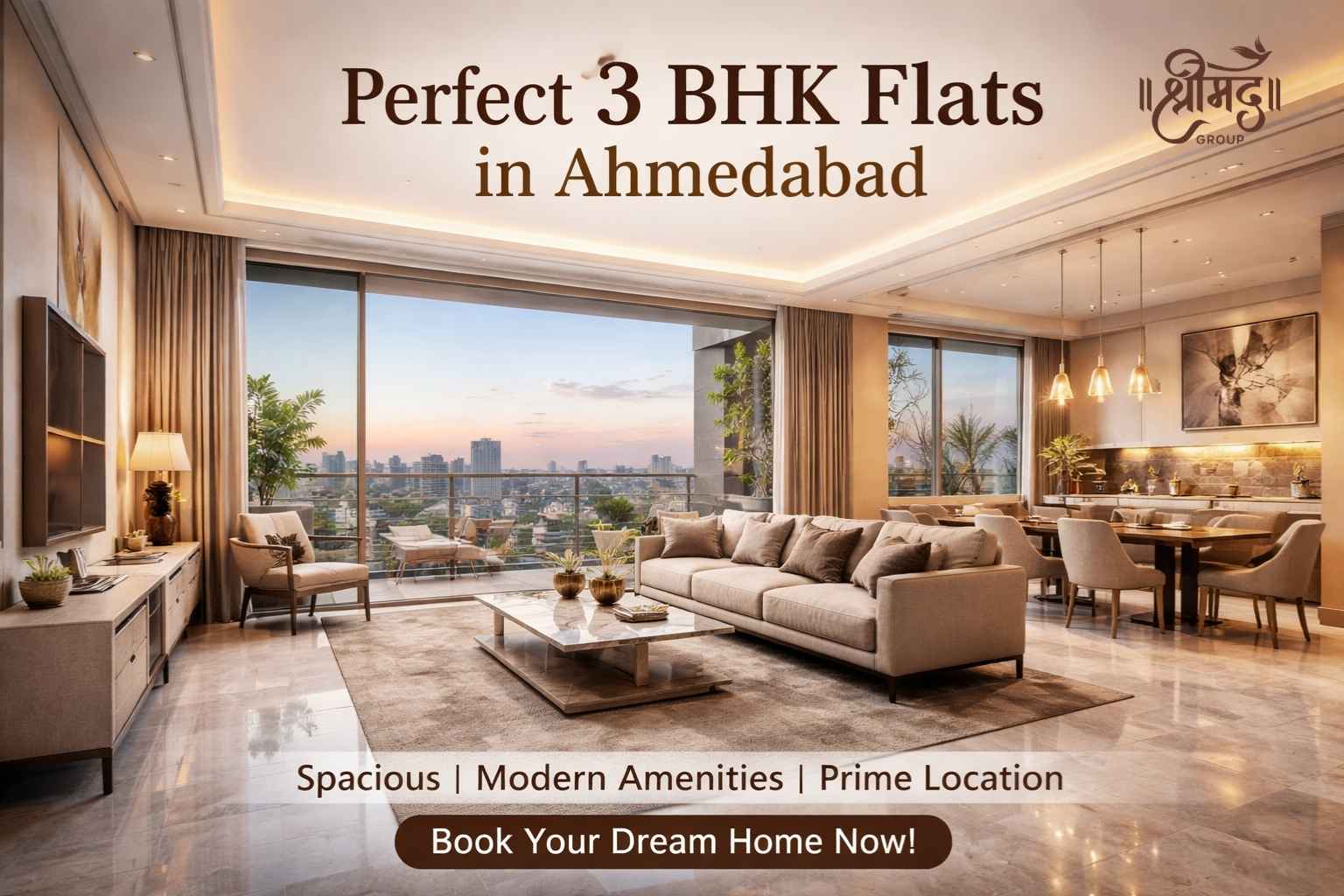 Perfect 3 BHK Flats in Ahmedabad - Shreemad Group