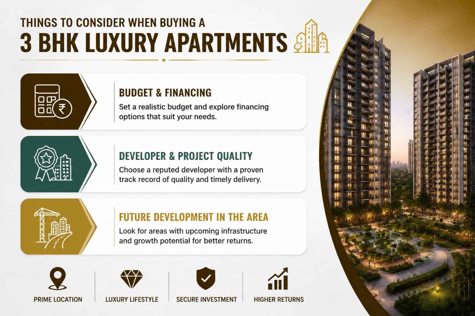 Things to Consider When Buying a 3 BHK Luxury Apartments - Shreemad Group