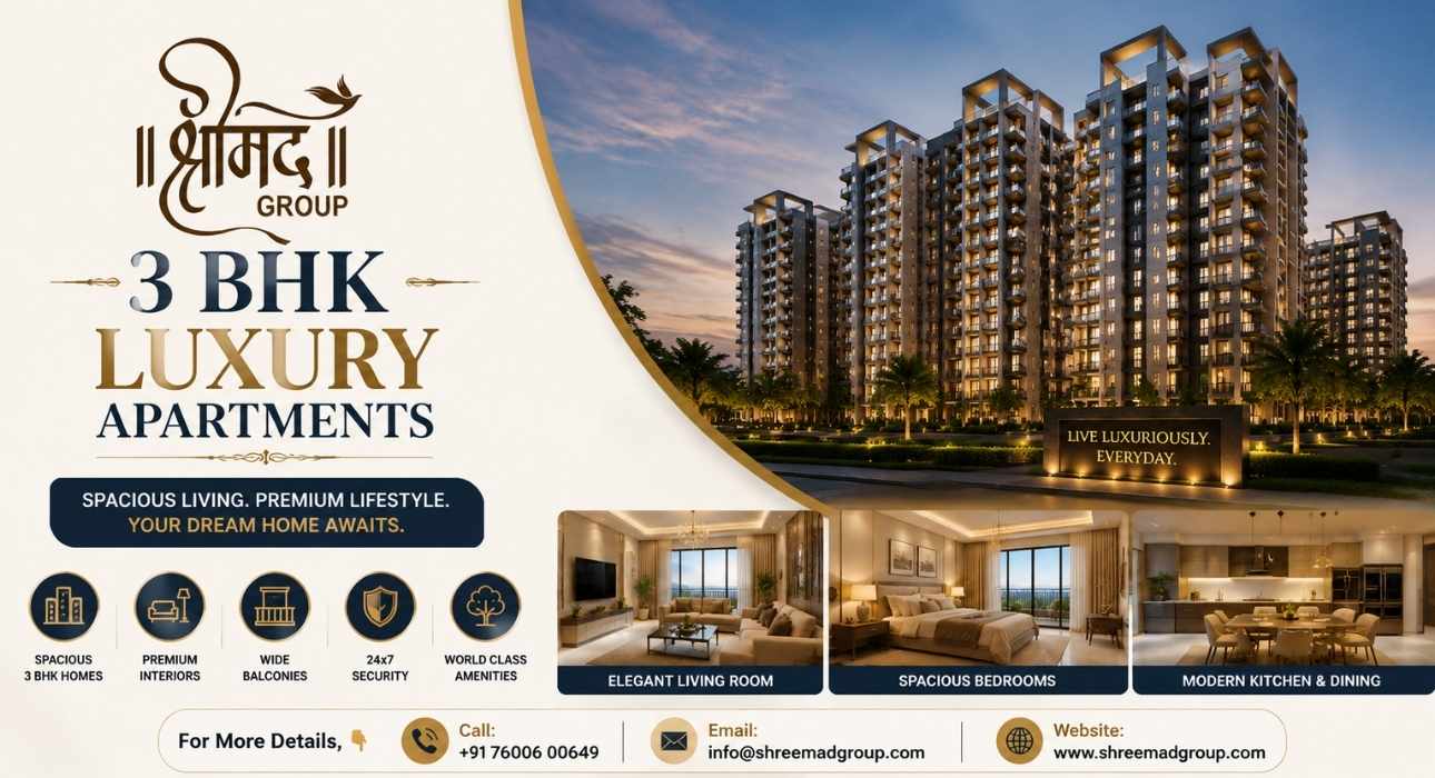 Why Choose 3 BHK Luxury Apartments in Ahmedabad’s Prime Locations - Shreemad Group