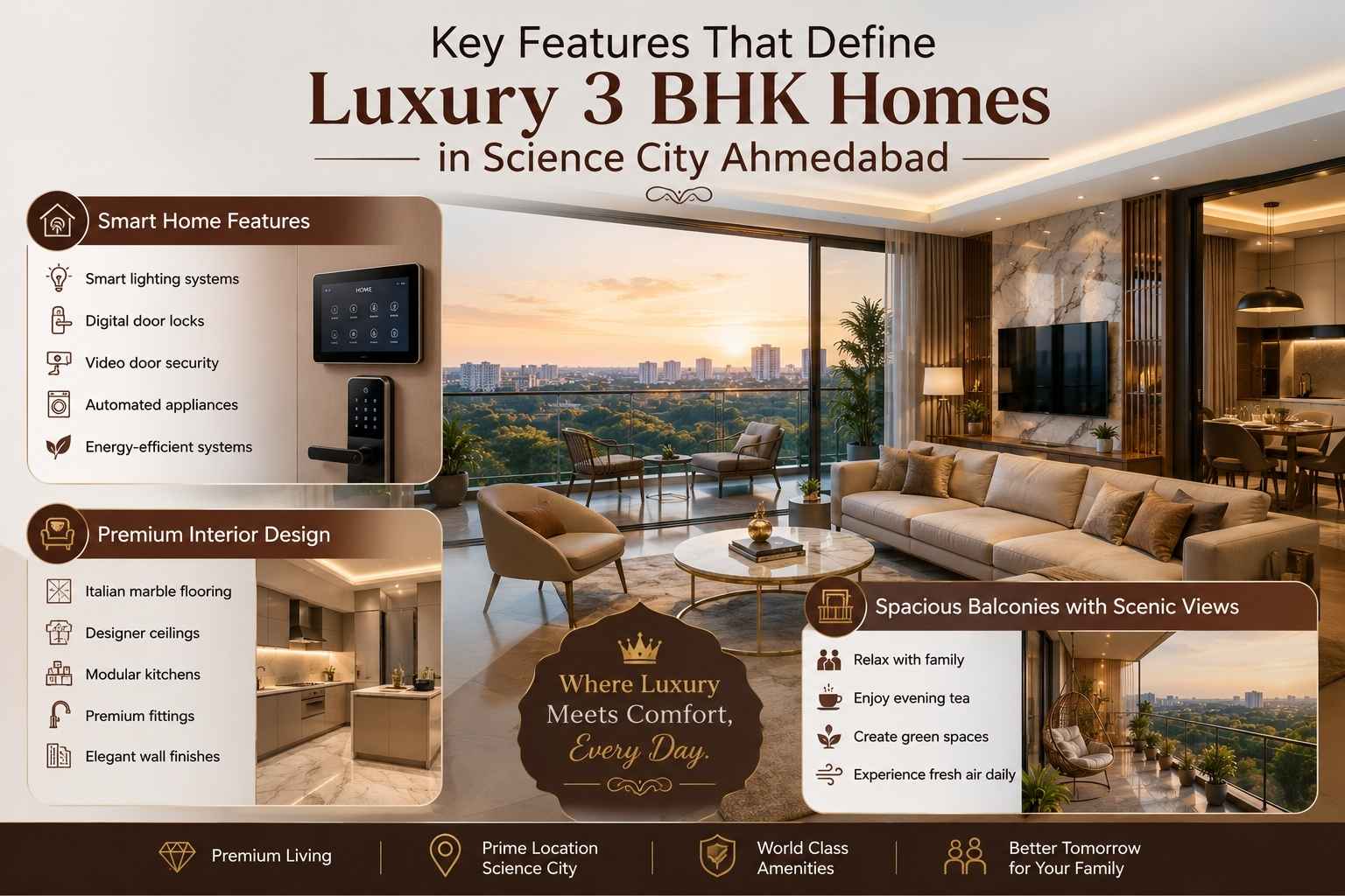 Key Features That Define Luxury 3 BHK Homes in Science City Ahmedabad