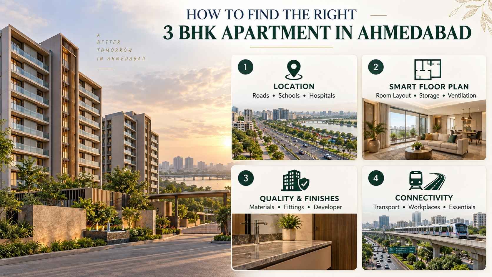 How to Find the Right 3 BHK Apartment in Ahmedabad - Shreemad Group